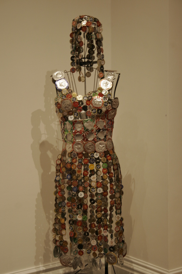dress made of metal Metal dress sculpture made with wire and recycled materials