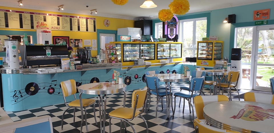 Counter and dining area at Viv's Kitchen
