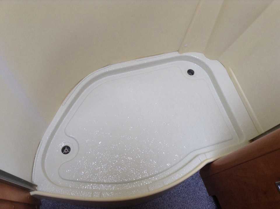 Motorhome plastic shower tray repair on a Cartharg | Caravanmedic ... Motorhome plastic shower tray repair on a Cartharg | Caravanmedic ...