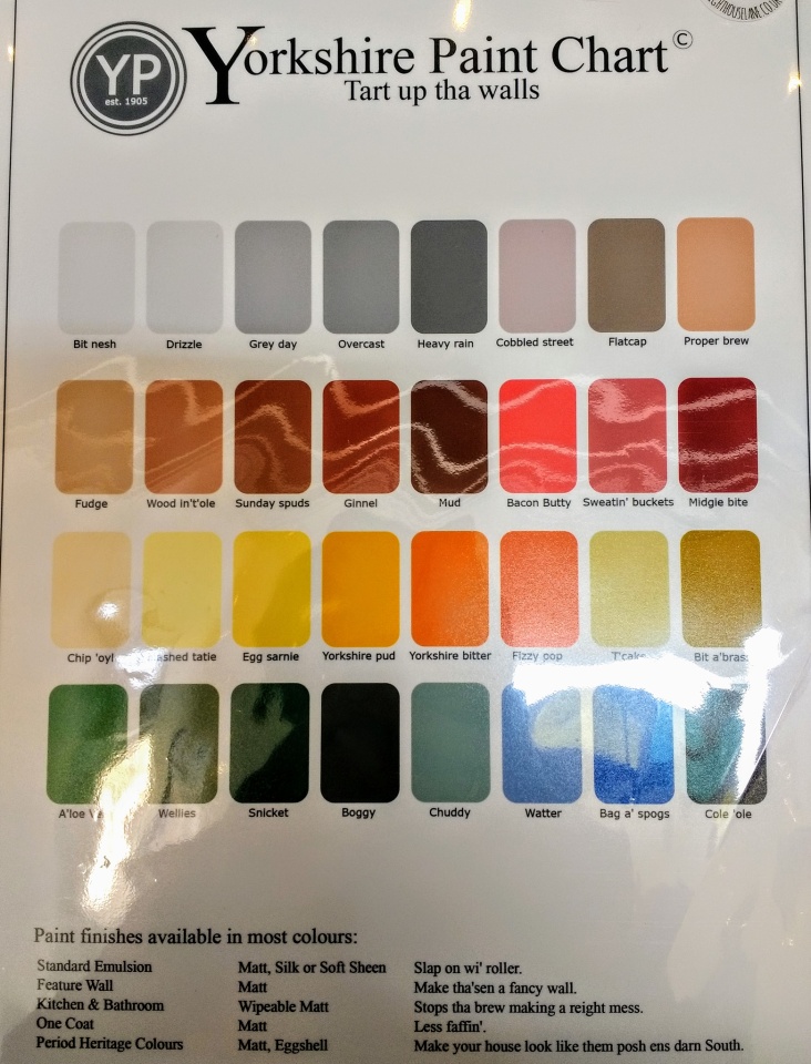 Yorkshire Paint Chart!! yeeeeed Blipfoto