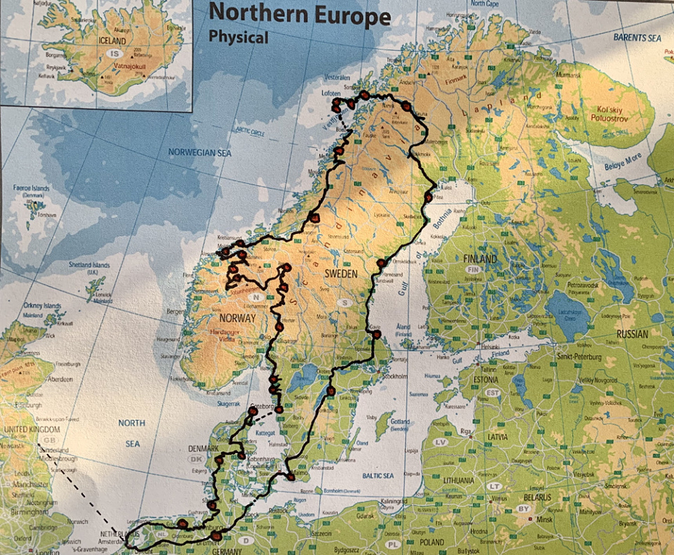 Map Of Our Scandinavian Route | Munroist4113 | Blipfoto