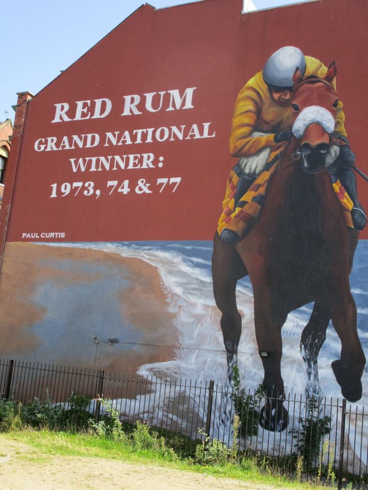 Red Rum Mural on side of house in Southport. edangeredspec Blipfoto